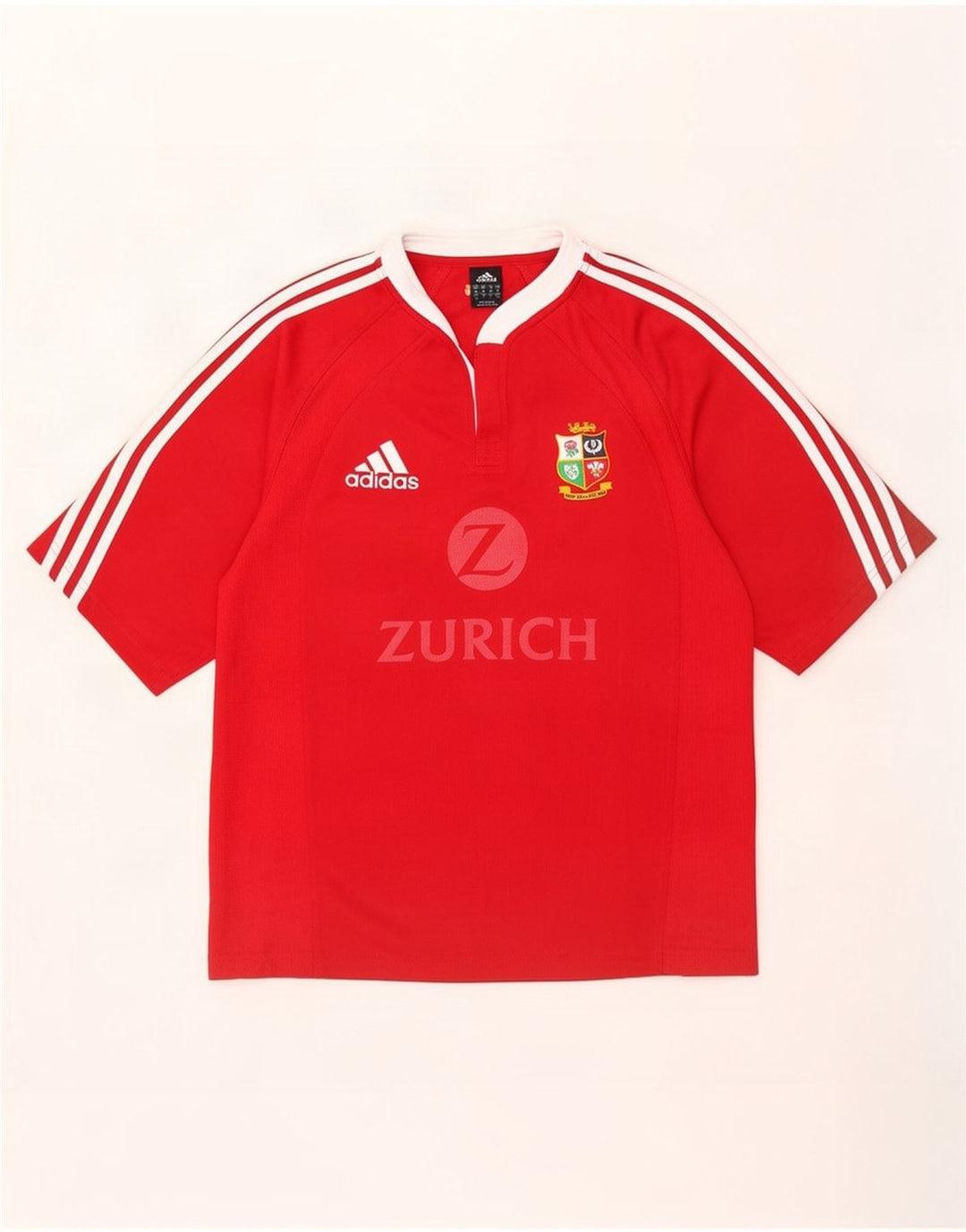 T-shirt grafica Adidas da uomo Zurich Top in poliestere color block rosso medio