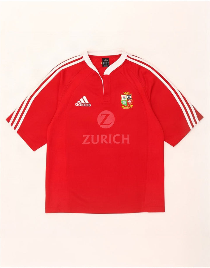T-shirt grafica Adidas da uomo Zurich Top in poliestere color block rosso medio