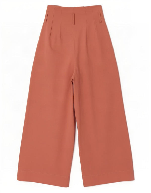Pantaloni casual a gamba larga a vita alta da donna Zara XS W24 L23 cotone rosa