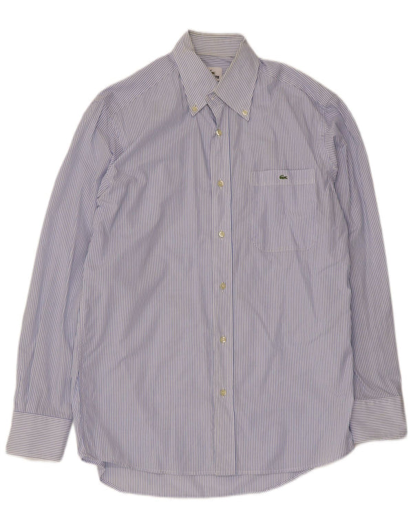 Camicia da uomo Lacoste taglia 39 cotone gessato blu medio