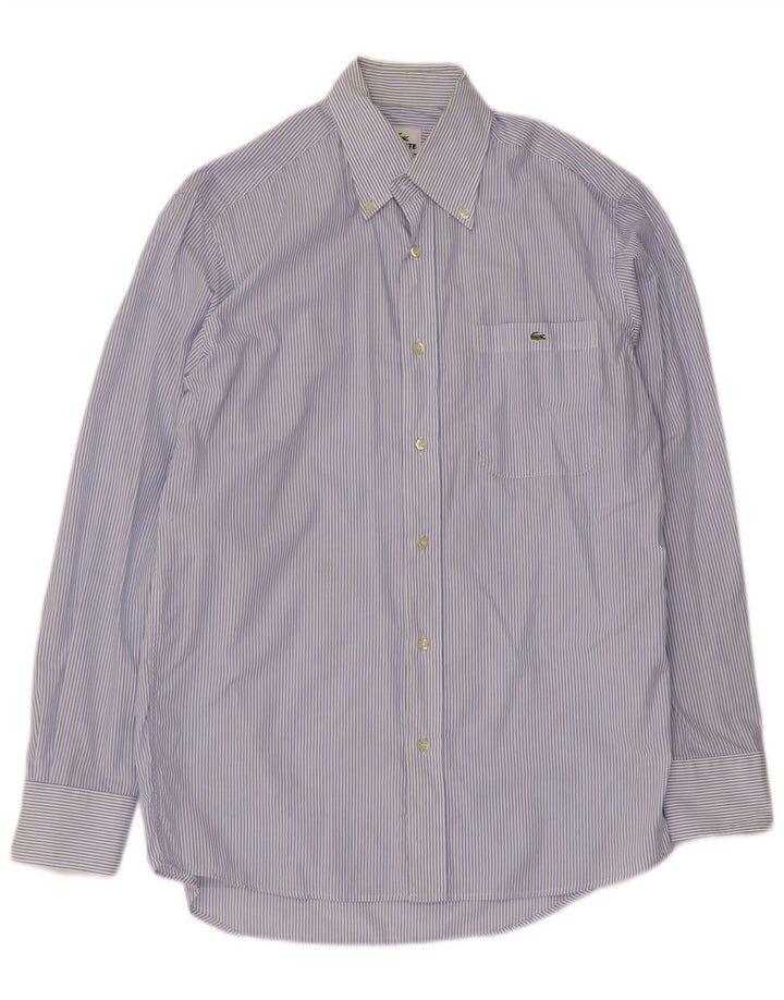 Camicia da uomo Lacoste taglia 39 cotone gessato blu medio