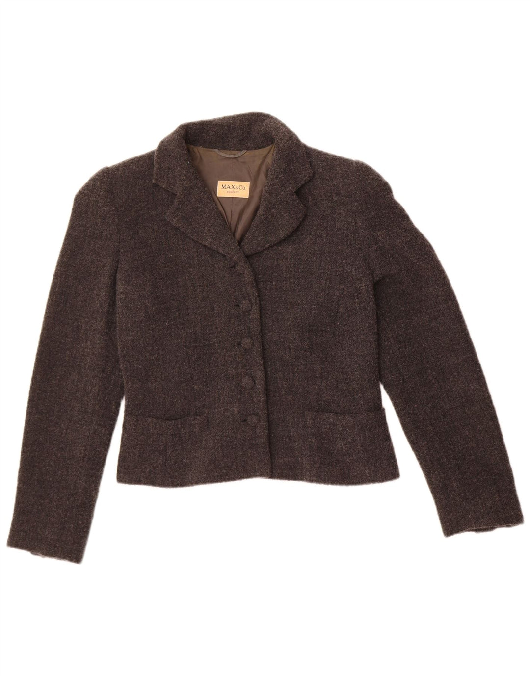 Max & Co. Giacca blazer a 5 bottoni da donna UK 12 Lana grigio medio