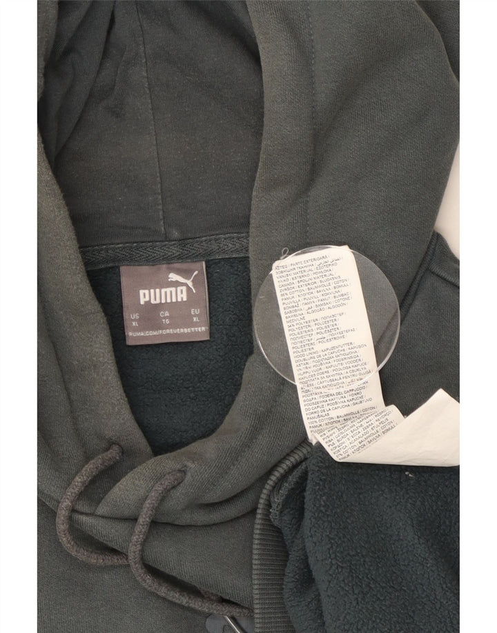 Felpa con cappuccio grafica da uomo Puma XL in cotone grigio