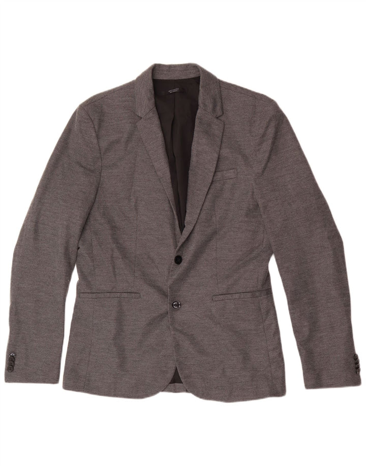 Giacca blazer da uomo a 2 bottoni Zara UK 40 grande poliestere grigio
