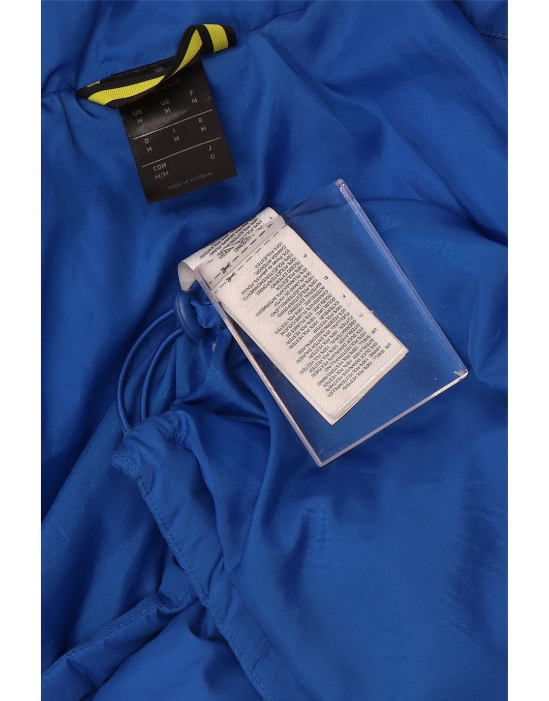 Giacca imbottita da uomo Adidas UK 38 poliestere blu medio
