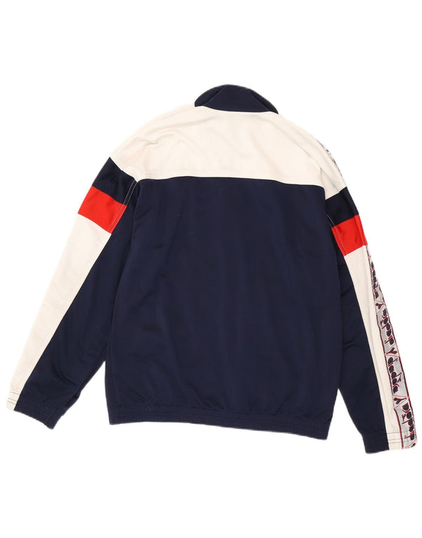 Giacca da tuta grafica da uomo Diadora UK 32 2XS Blu Navy Colourblock