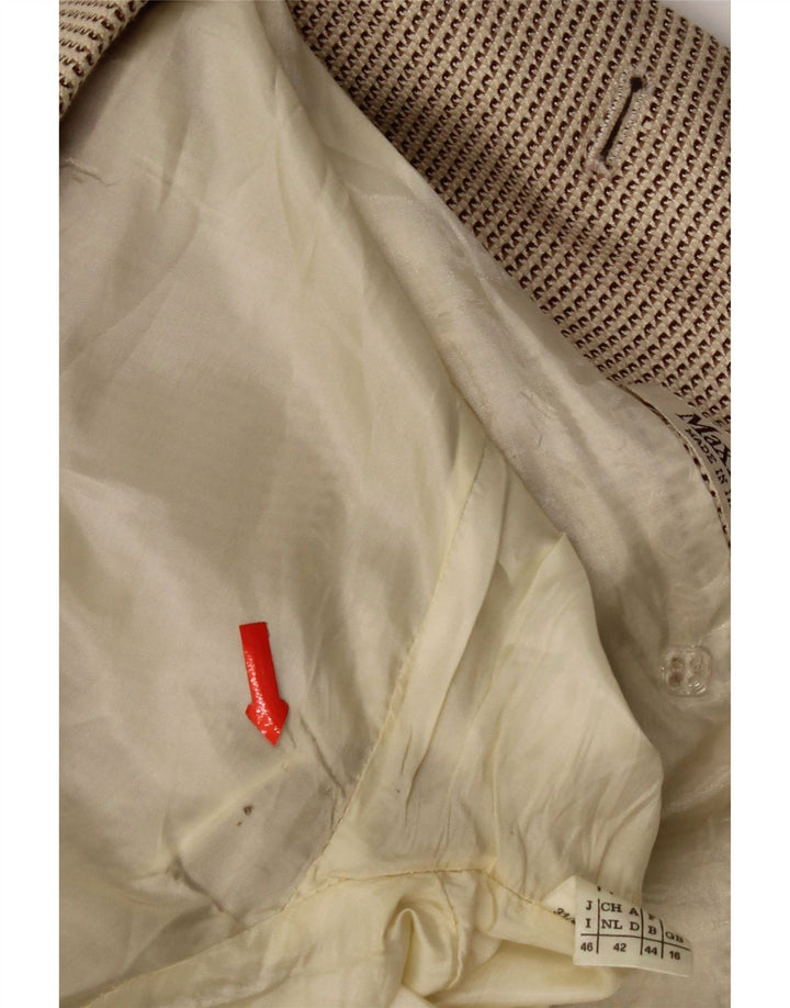 Giacca blazer doppiopetto da donna Max Mara UK 16 Large Beige geometrica