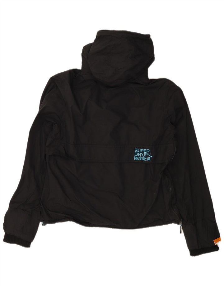 Giacca anorak da donna con cappuccio The Windcagoule SUPERDRY UK 16 grande nera
