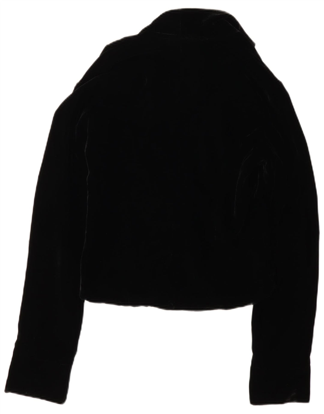 Giacca blazer in velluto da donna a 3 bottoni VINTAGE UK 12 media nera