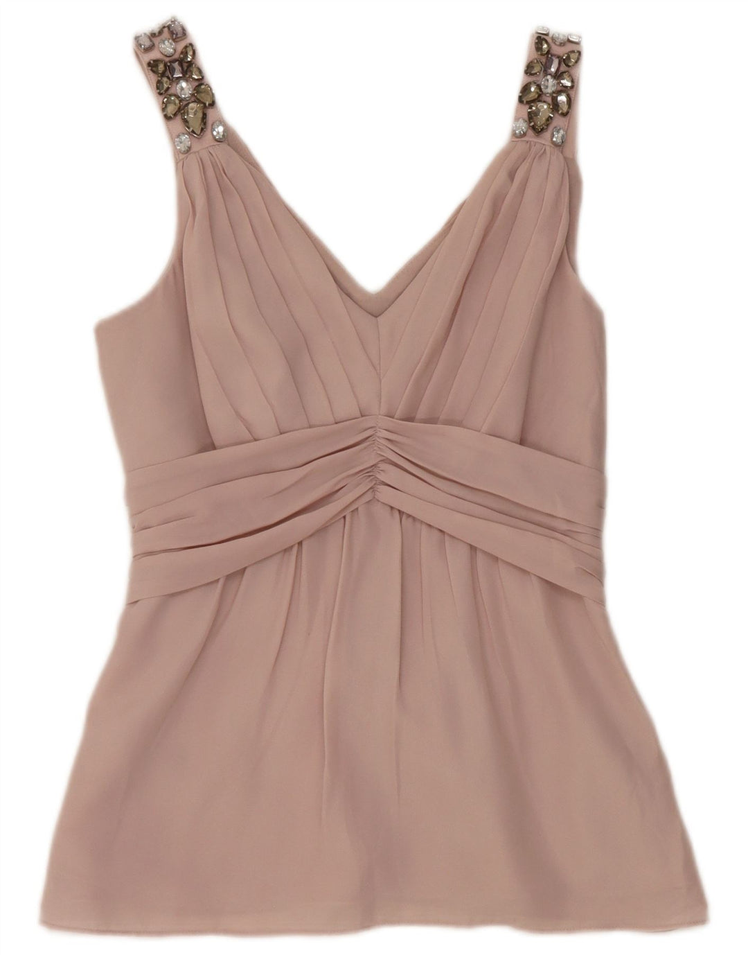 Top corto senza maniche da donna Coast in camicetta UK 8 piccolo poliestere rosa