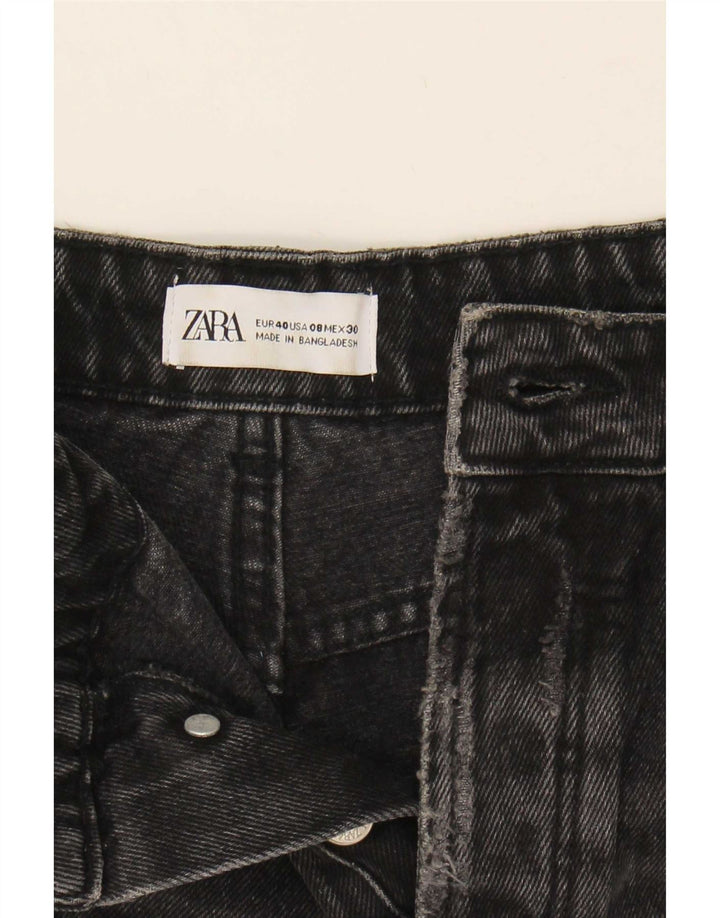 Pantaloncini di jeans invecchiati Zara da donna EU 40 medi W30 neri