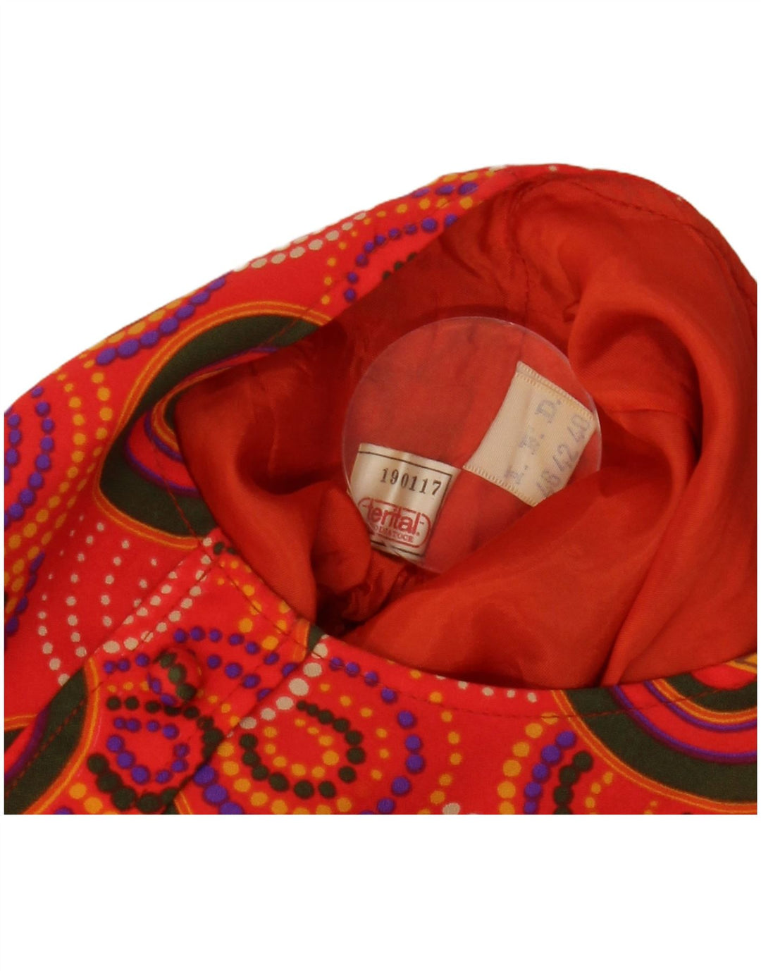 Abito a trapezio da donna VINTAGE IT 46 Grande rosso geometrico