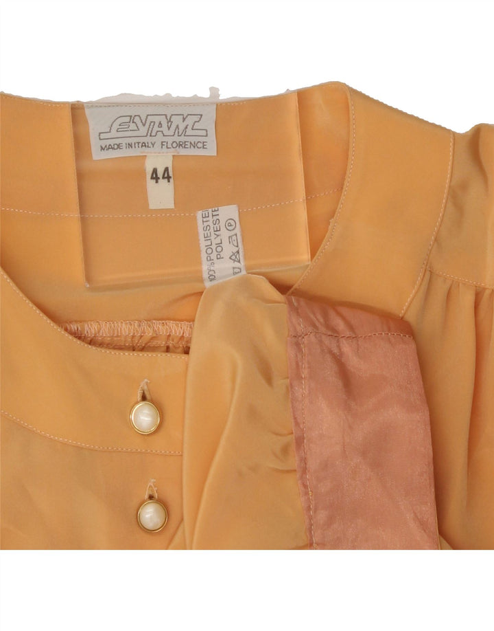 VINTAGE Womens Oversized Shirt Blouse IT 44 Medium Yellow Polyester Vintage Vintage and Second-Hand Vintage from Messina Hembry 