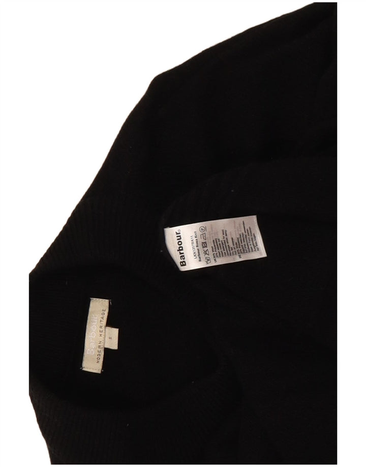 Maglione maglione collo alto da donna Barbour UK 10 piccolo nero