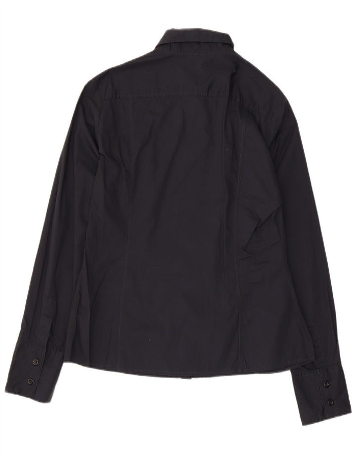 Camicia da donna Benetton UK 14 grande cotone nero