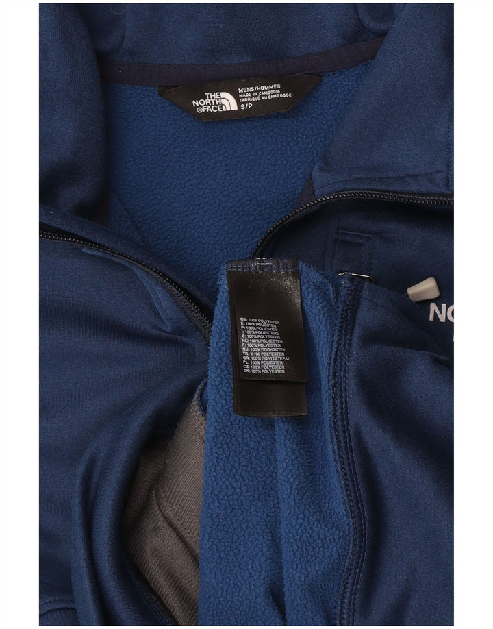 Felpa con cappuccio da uomo The North Face con zip e collo, piccola, in poliestere blu navy