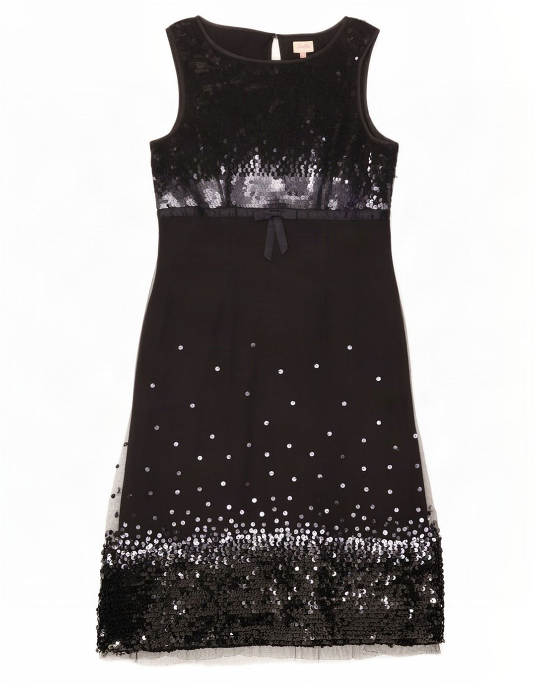Abito tubino con paillettes senza maniche da donna Whistles UK 14 grande poliestere nero