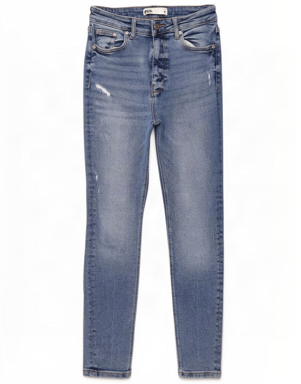 Jeans skinny effetto invecchiato Zara da donna EU 38 Small W28 L27 Blu