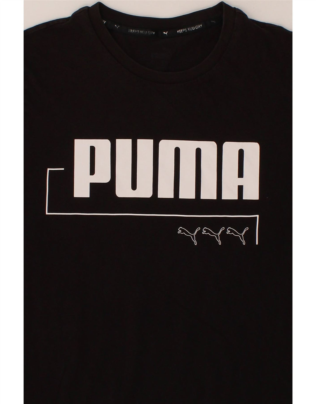 PUMA Mens Graphic T-Shirt Top Small Black Vintage Puma and Second-Hand Puma from Messina Hembry 