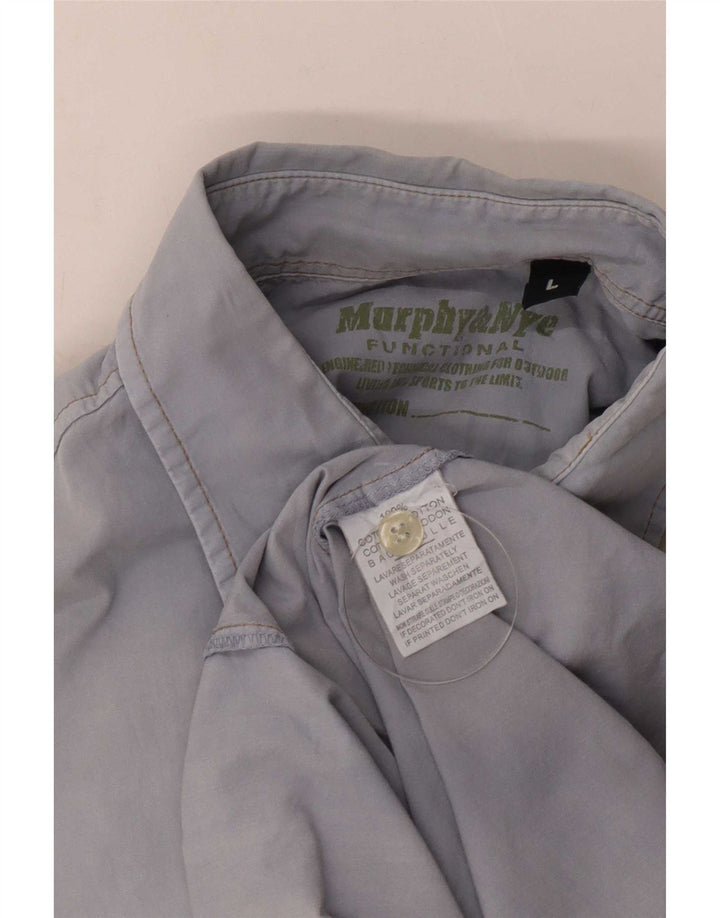 Camicia a maniche corte grafica da uomo Murphy & Nye grande cotone blu