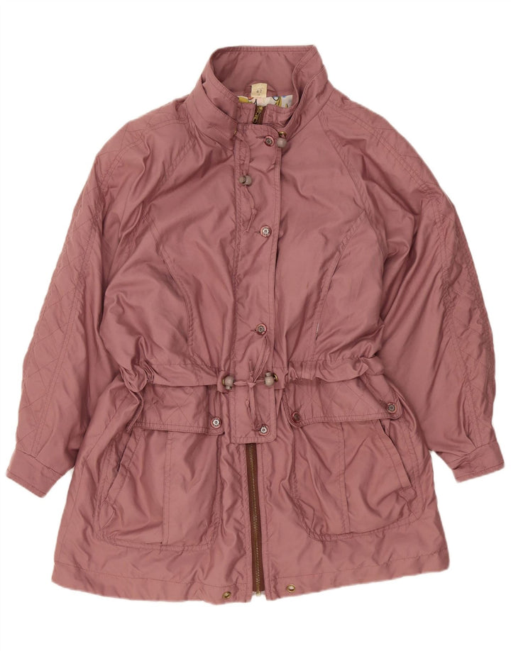 Giacca parka oversize da donna vintage EU 42 grande poliestere rosa