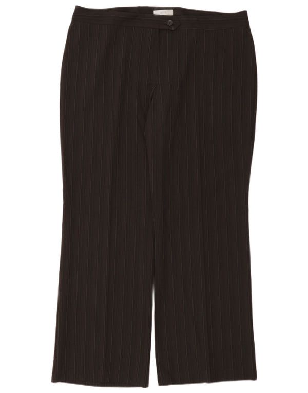 Pantaloni chino da donna Marks & Spencer UK 20 2XL W40 L32 Gessato marrone