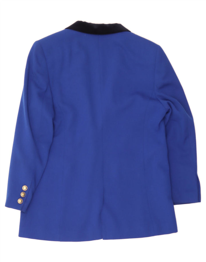 HUCKE Womens 5 Button Blazer Jacket UK 16 Large Navy Blue Polyester Vintage Hucke and Second-Hand Hucke from Messina Hembry 