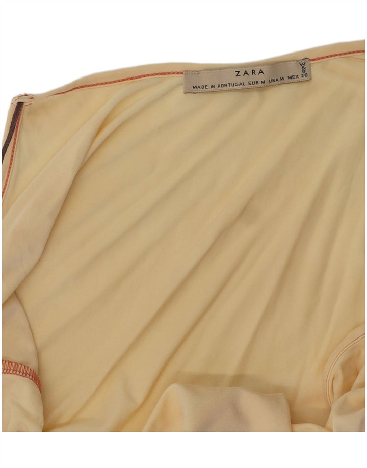 Canotta corta da donna ZARA UK 12 giallo medio