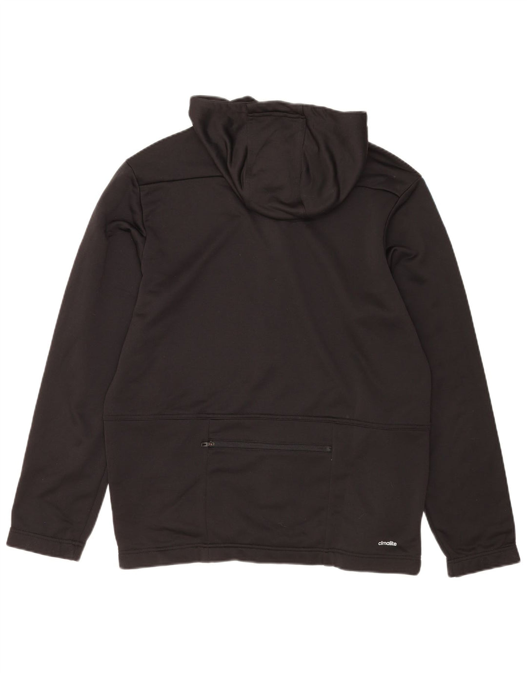 Maglione con cappuccio e zip Adidas Climalite da uomo grande in poliestere nero