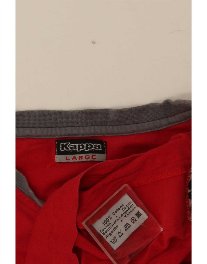 T-shirt grafica da uomo Kappa Top Large rosso color block