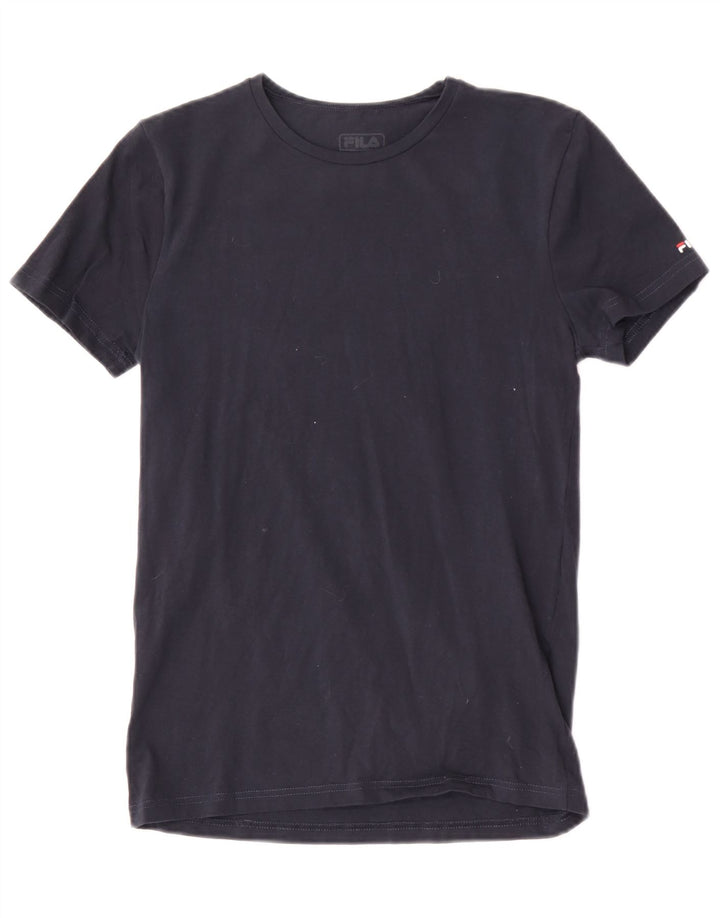 T-shirt Fila da uomo Top Small in cotone blu navy