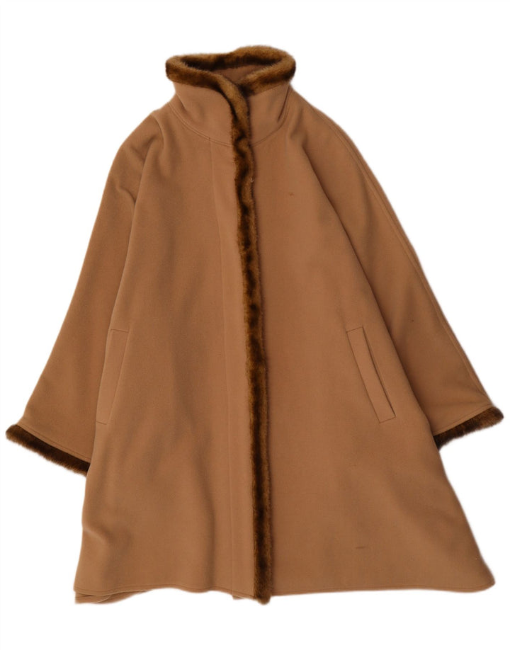 Cappotto poncho vintage da donna, taglia unica, beige