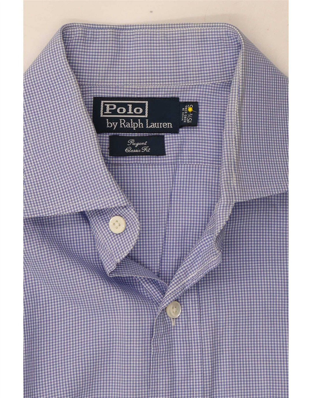 Polo Ralph Lauren Camicia Regent da uomo taglia 15 1/2 percalle blu medio