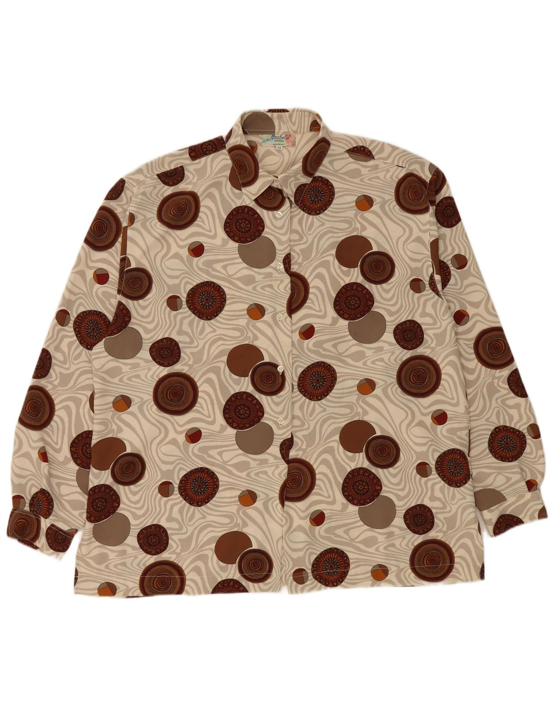 Camicetta camicia vintage da donna IT 48 XL Poliestere geometrico multicolore