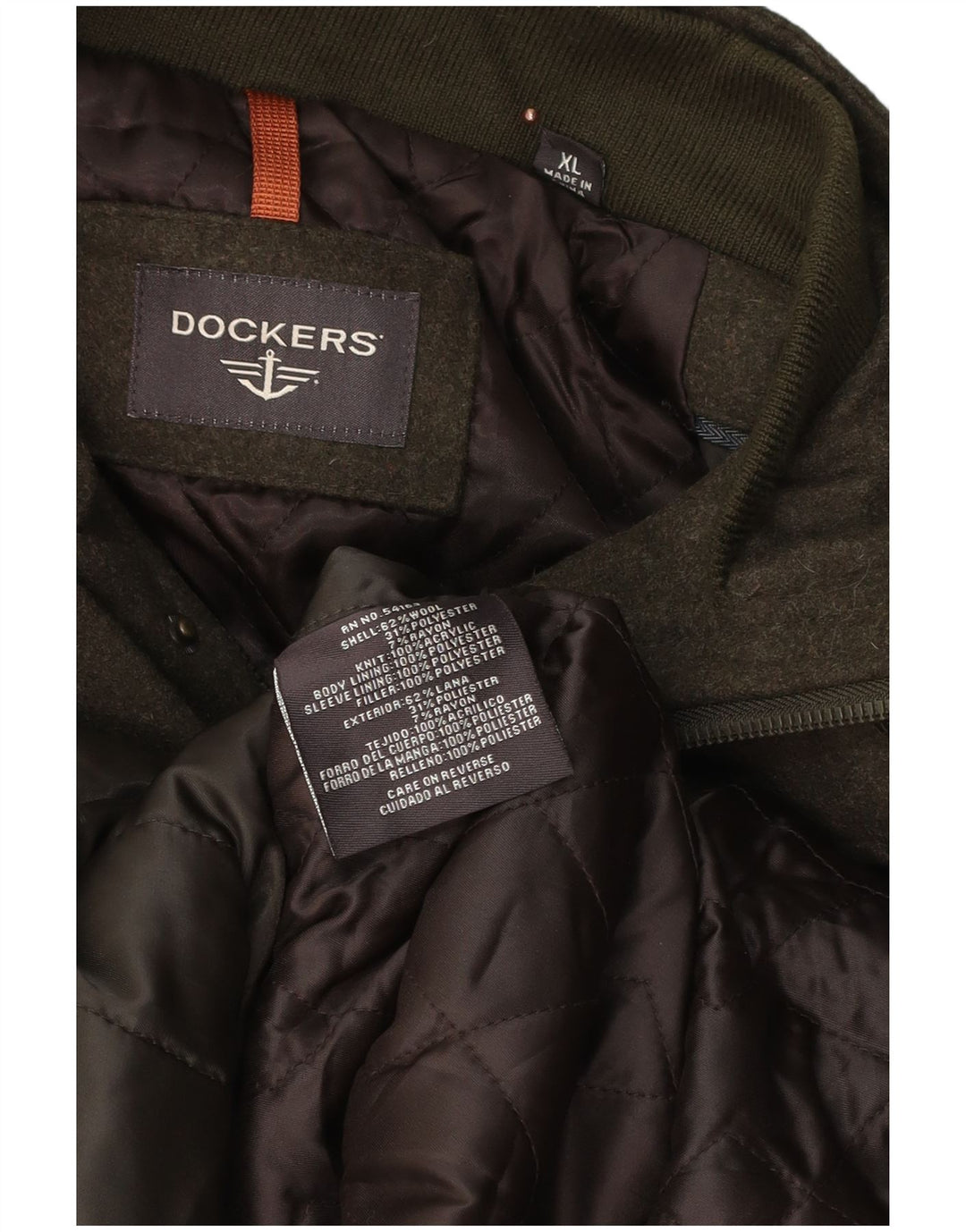 Giacca militare da uomo Dockers UK 42 XL Lana kaki