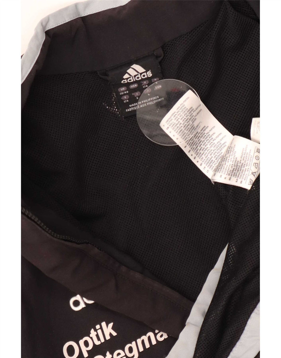 Giacca da ginnastica grafica da uomo Adidas UK 38/40 Medium Black Colourblock