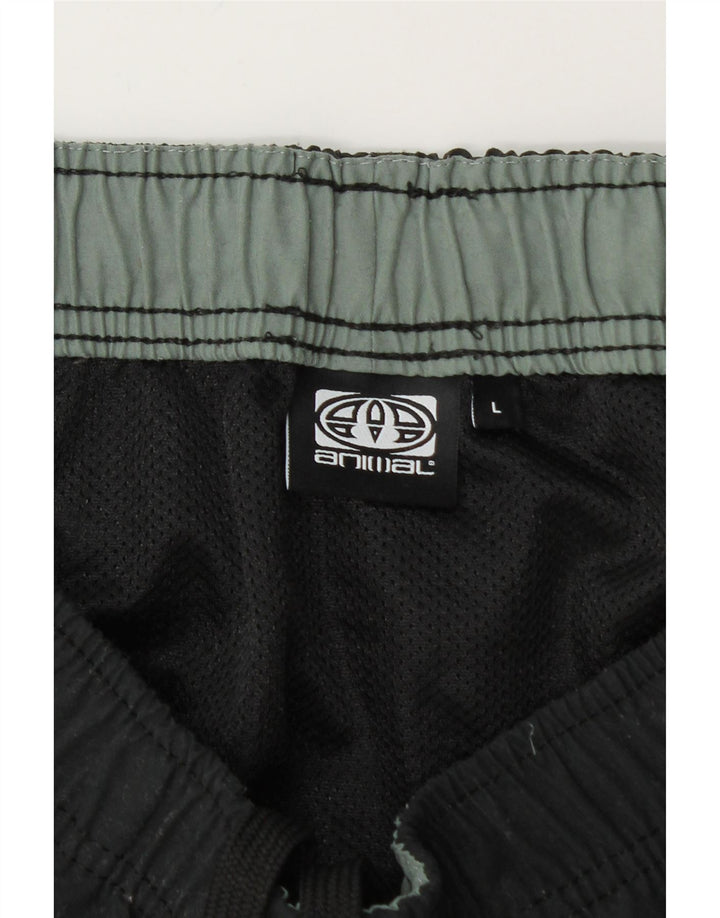 ANIMAL Pantaloncini da bagno con grafica da uomo Grandi in poliestere nero