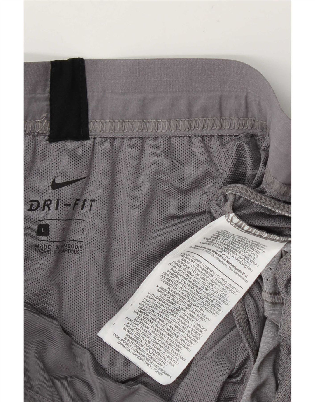 Pantaloncini sportivi Nike Dri Fit da uomo, grandi, in poliestere grigio