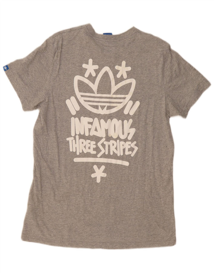 T-shirt grafica da uomo ADIDAS Top grande in cotone grigio