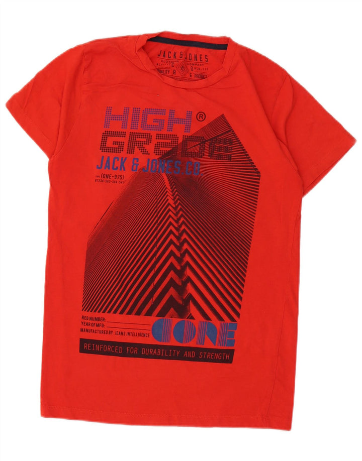 T-shirt grafica da uomo Jack & Jones Top in cotone rosso medio