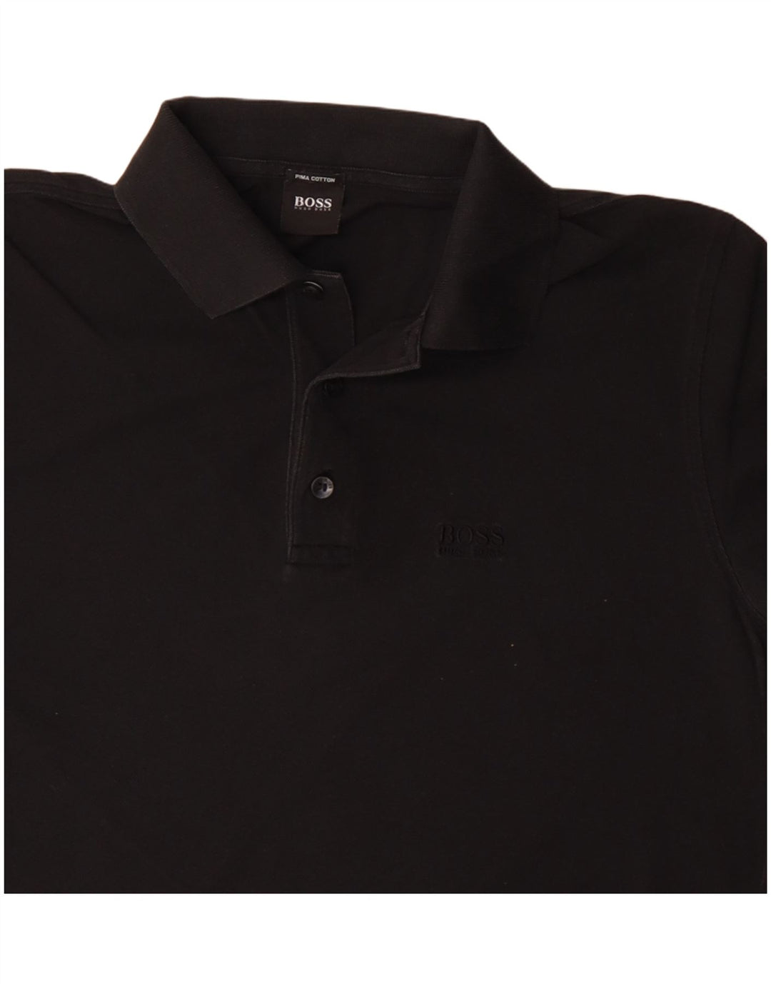 Polo da uomo Hugo Boss in cotone nero medio