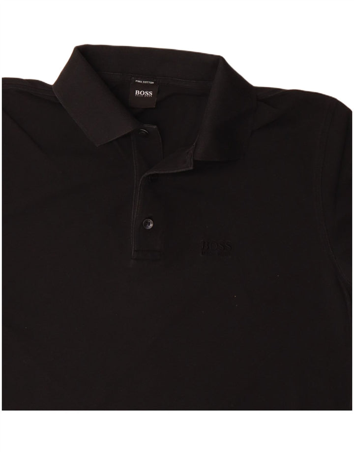 Polo da uomo Hugo Boss in cotone nero medio
