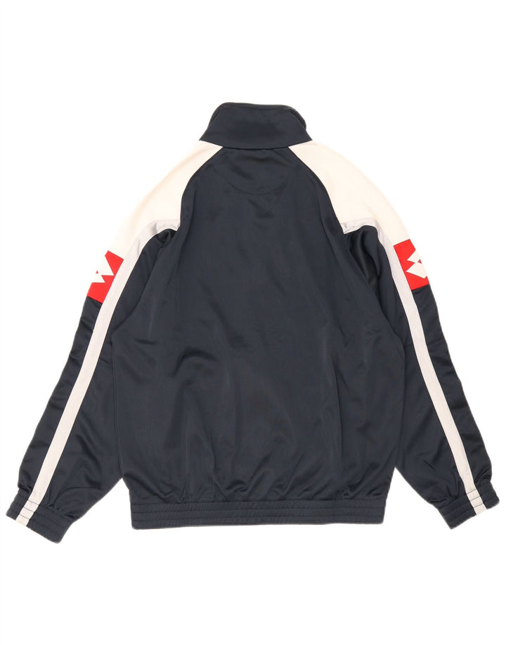 Giacca da ginnastica grafica da uomo Lotto, grande, color block blu navy