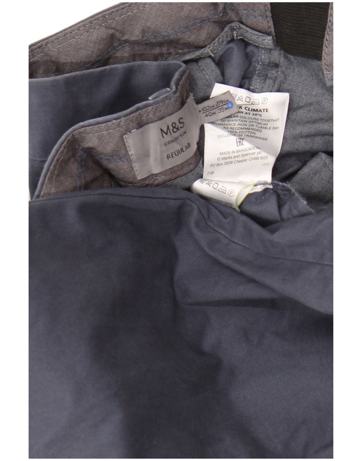 Pantaloni chino regolari da uomo Marks & Spencer W40 L32 cotone blu