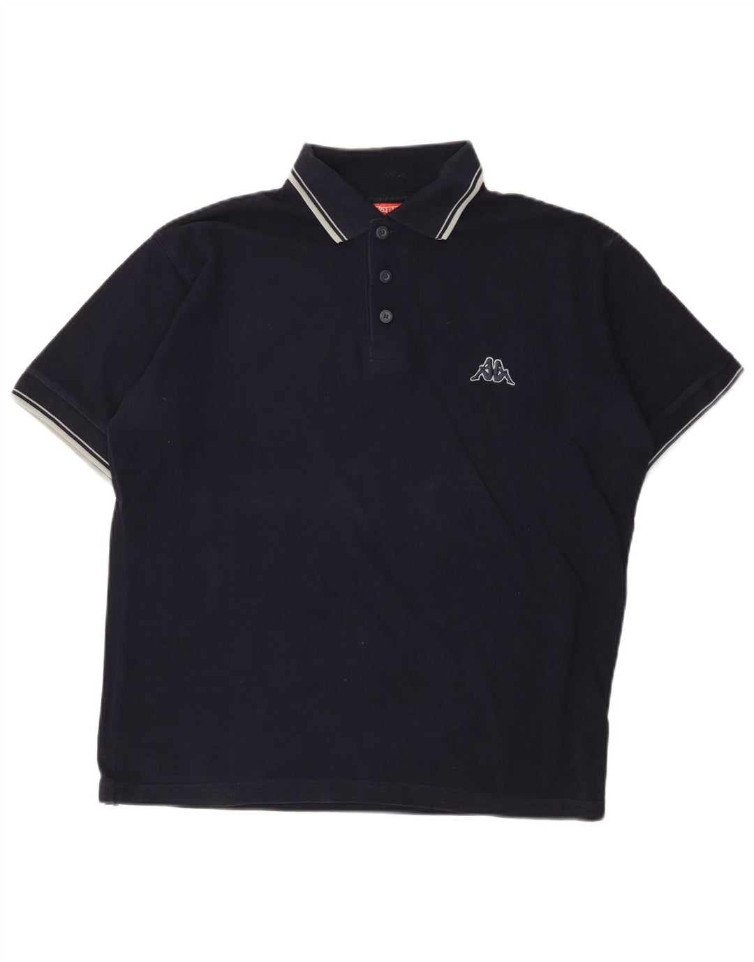 Polo Kappa Uomo Media Cotone Blu Navy