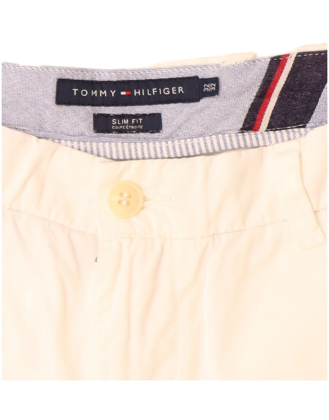 Pantaloncini chino slim fit da uomo Tommy Hilfiger W32 bianco medio