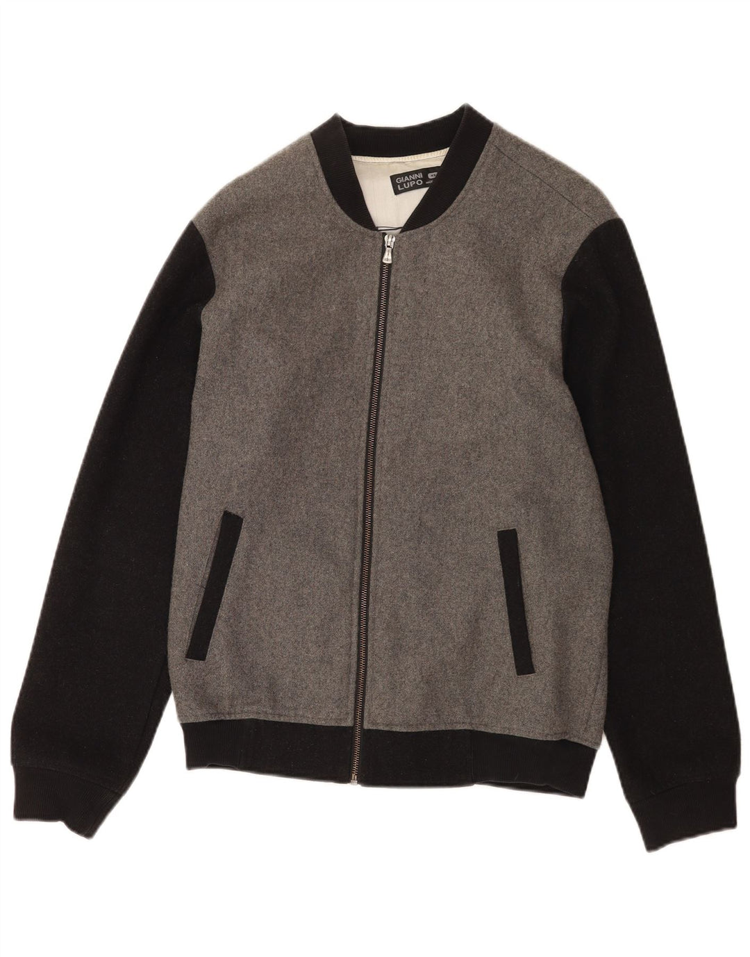 Giubbotto bomber da uomo Gianni Lupo UK 40 Large Grigio Colourblock Lana