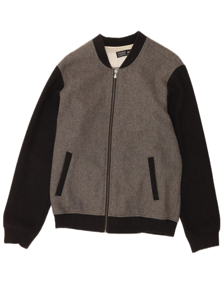 Giubbotto bomber da uomo Gianni Lupo UK 40 Large Grigio Colourblock Lana