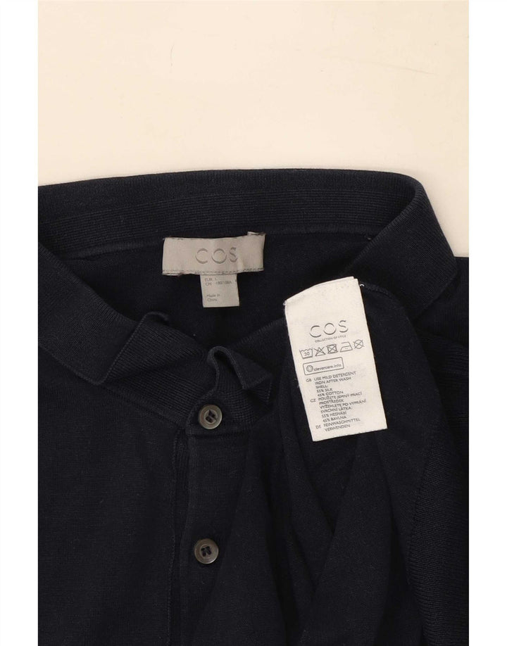 Polo da uomo Cos grande in seta blu navy