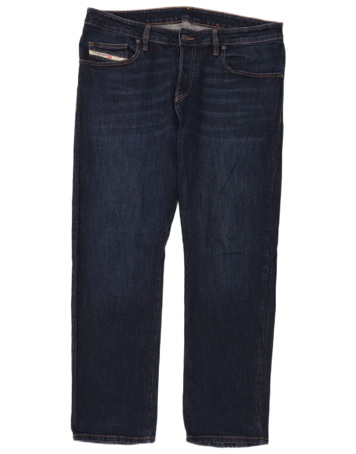 Jeans dritti da uomo Diesel W36 L32 in cotone blu navy